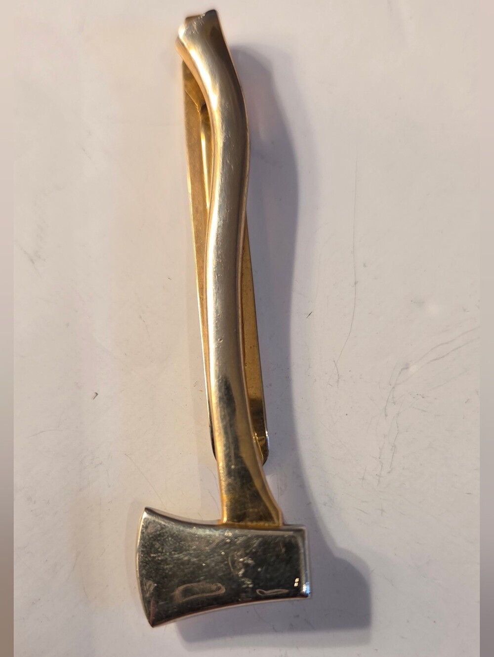 Gold Tone Axe-Shaped Tie Clip - Classic Accent